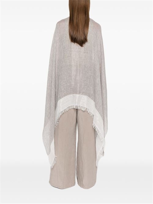 Sciarpa poncho donna con frange grigio Fabiana Filippi | SAD276A947M045VR1